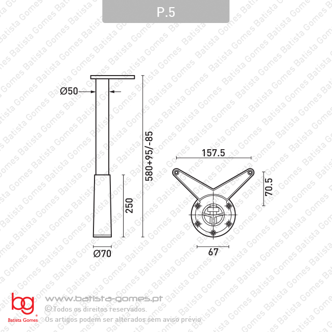 Perna para mesa �50x580